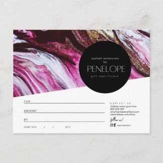Penelope Salon  gift certificate Postcard