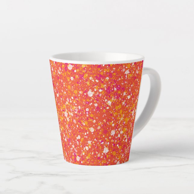 Penelope Splatter Orange Artistic Latte Mug (Right Angle)