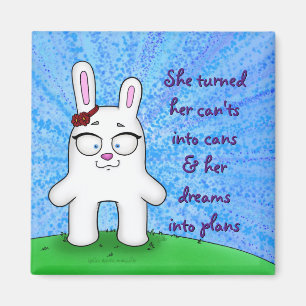 Penelope the Bunny, magnet w/quote