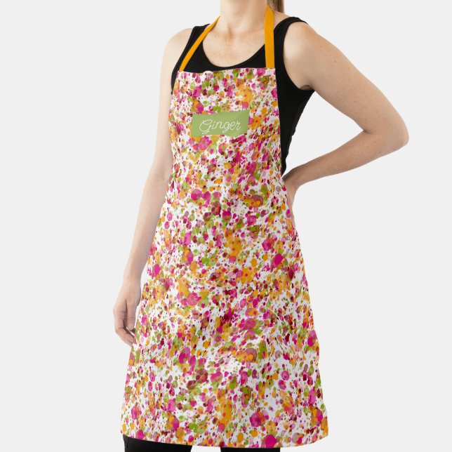 Penelope Watercolor Splatter Personalised Apron (Insitu)