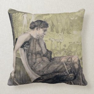 Penelope weaving a shroud for Laertes her father-i Cushion