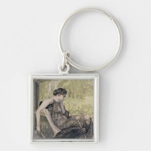 Penelope weaving a shroud for Laertes her father-i Key Ring