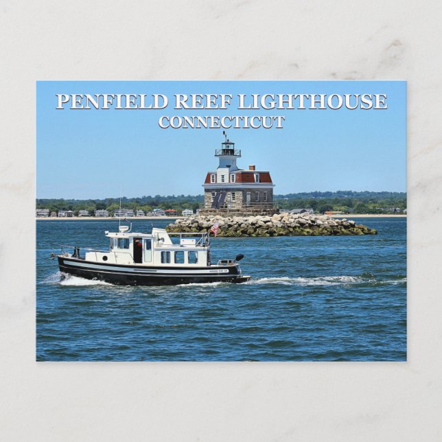 Penfield Reef Lighthouse, Connecticut Postcard (Front)