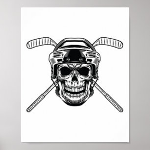 Penger Instructions Press Em Here Biker And Hockey Poster
