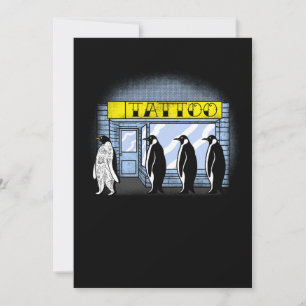 Pengiun tattoo gift thank you card