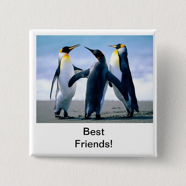 penguin 15 cm square badge (Front)