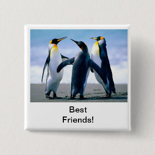 penguin 15 cm square badge