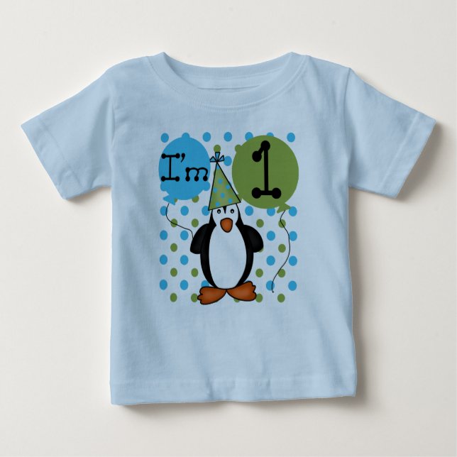 Penguin 1st Birthday Baby T-Shirt (Front)
