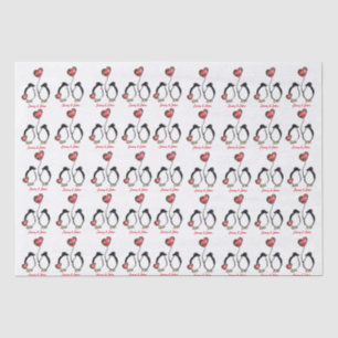 Penguin 40th or any ruby wedding anniversary tissue paper