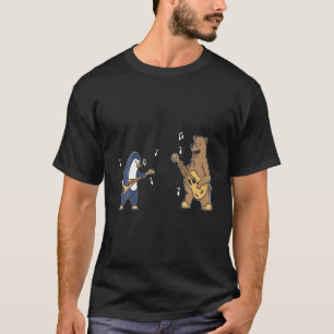 Penguin And Bear Play Guitar, Music Instrument, Pl T-Shirt