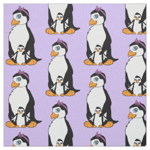 Penguin and Chick Fabric