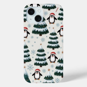 Penguin and Christmas Tree iPhone / iPad case