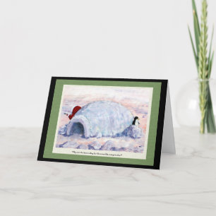 Penguin and Eskimo Holiday Card