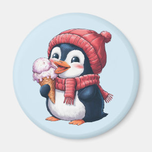 Penguin and Ice Cream Magnet