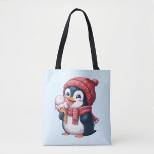 Penguin and Ice Cream Tote Bag