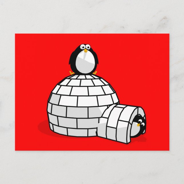 Penguin and Igloo Postcard (Front)