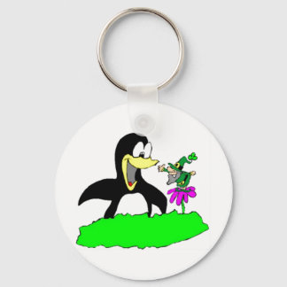 Penguin and Leprechaun Key Ring