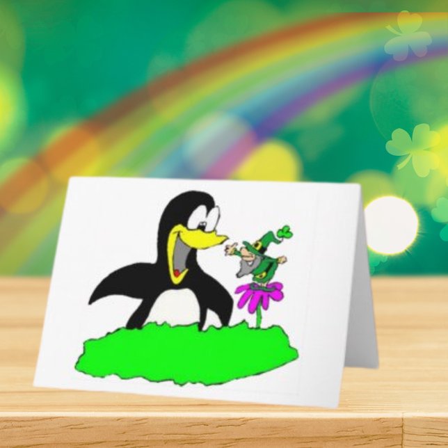 Penguin and Leprechaun St Patrick's Day Card (Penguin and Leprechaun St Patrick's Day Card)