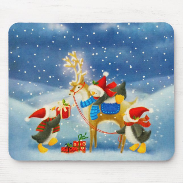 Penguin and Reindeer Mouse Pad (Front)