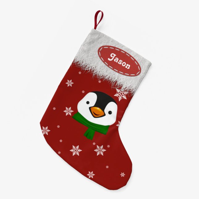 Penguin and Snowflakes - Christmas Stockings (Front (Hanging))