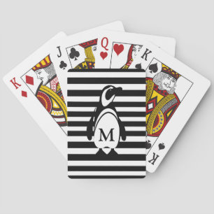 Penguin and Stripes Playing Cards