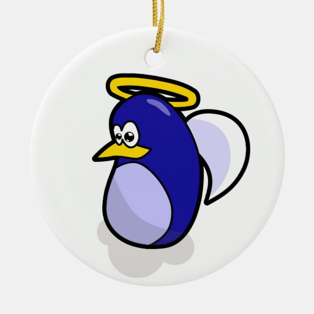 Penguin angel round ornament (Front)