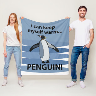 Penguin Animal Bird Funny Fleece Blanket