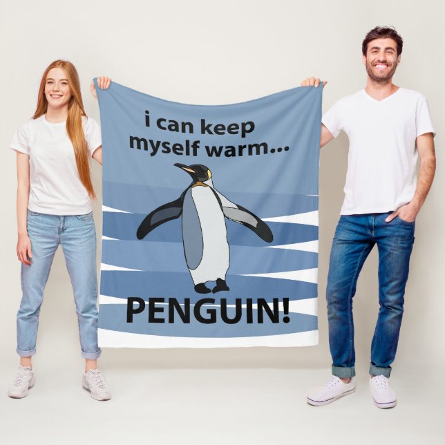 Penguin Animal Bird Funny Fleece Blanket (In Situ)