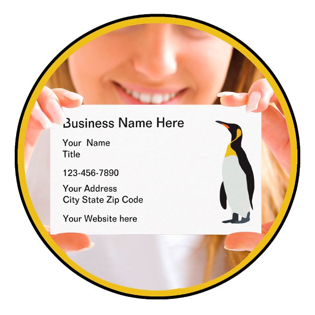 Penguin Animal Logo Business Cards (Creator Uploaded)