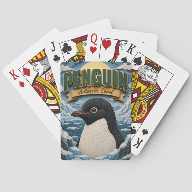Penguin Antarctic Coast POPCUT Playing Cards (Back)
