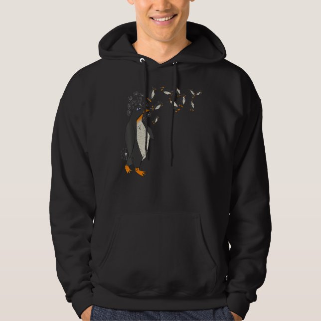 Penguin  Antarctica Zoo Bird Dandelion Animal Peng Hoodie (Front)