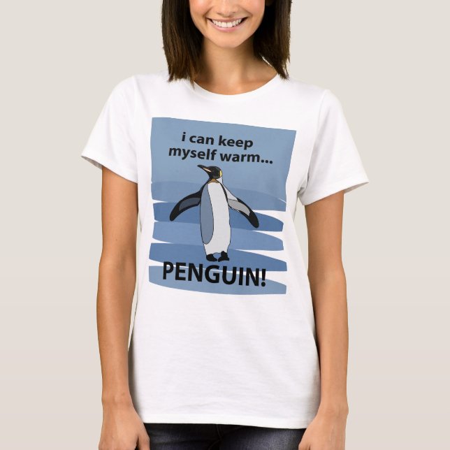 Penguin Aquatic Animal Bird Funny  T-Shirt (Front)