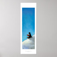 Penguin art fun cute bird in glasses reading book