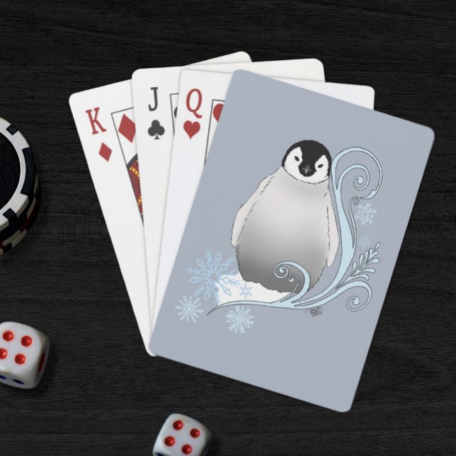 Penguin Art Nouveau Snowflakes Playing Cards (Creator Uploaded)