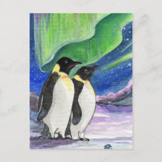 Penguin Art Under The Light Postcard