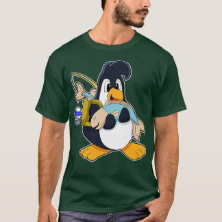 Penguin as Angler with Fish T-Shirt