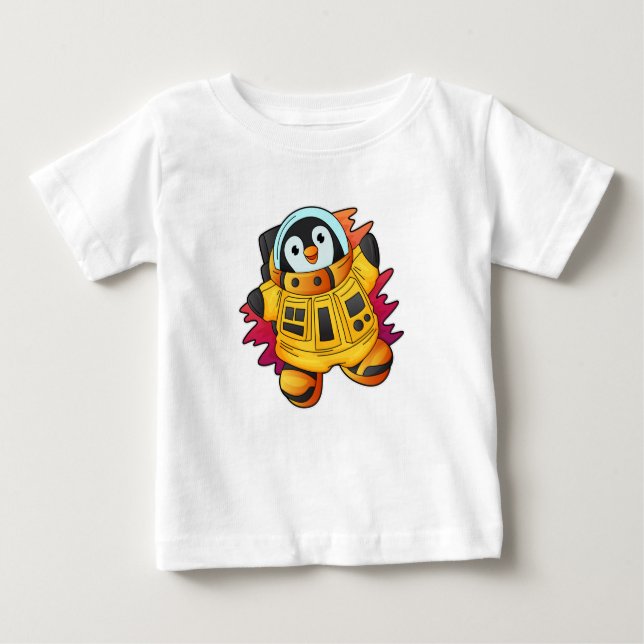 Penguin as Astronaut in Suit Baby T-Shirt (Front)