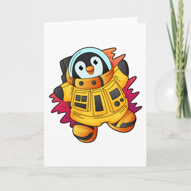 Penguin as Astronaut in Suit Card (Front)