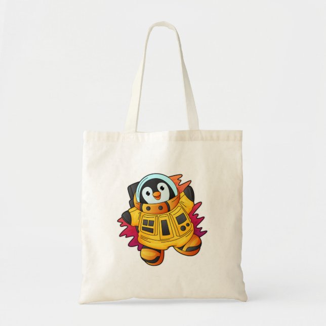 Penguin as Astronaut in Suit Tote Bag (Front)