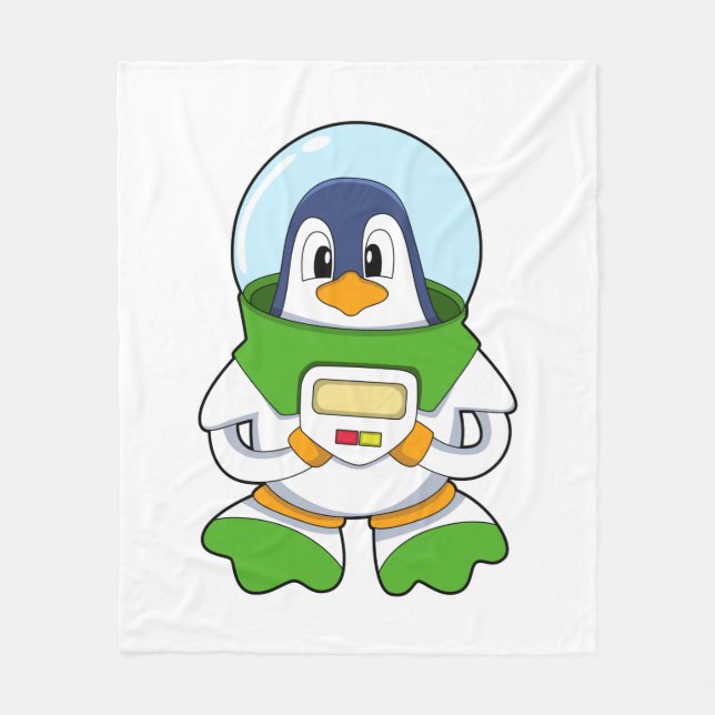 Penguin as Astronaut with Costume Fleece Blanket (Front)