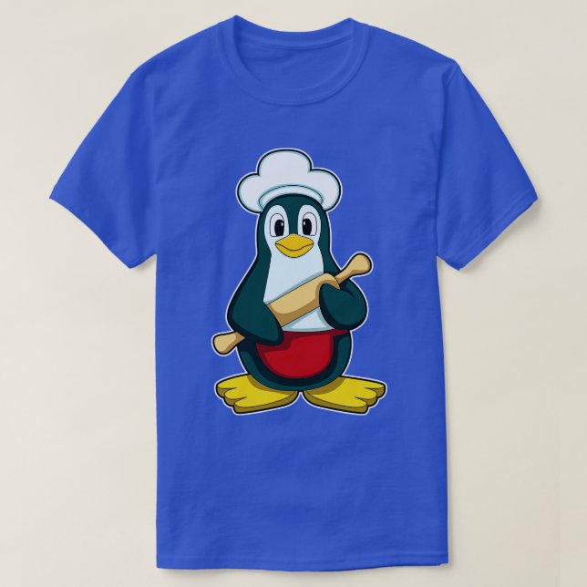 Penguin as Baker with Rolling pin T-Shirt (Design Front)