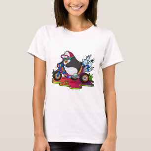 Penguin as Biker with Motorcycle T-Shirt