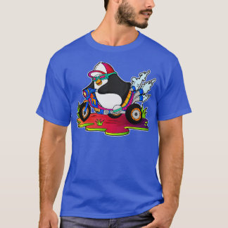 Penguin as Biker with Motorcycle T-Shirt