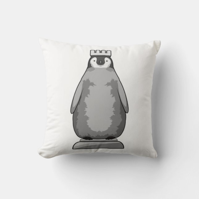 Penguin as Chess piece King Cushion (Front)