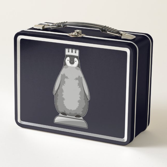 Penguin as Chess piece King Metal Lunch Box (Front)
