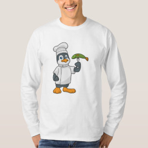 Penguin as Cook with Fish & Cooking apron T-Shirt