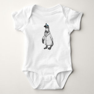 Penguin as Doctor with Doctor's coat Baby Bodysuit