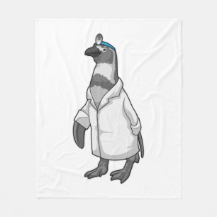 Penguin as Doctor with Doctor's coat Fleece Blanket