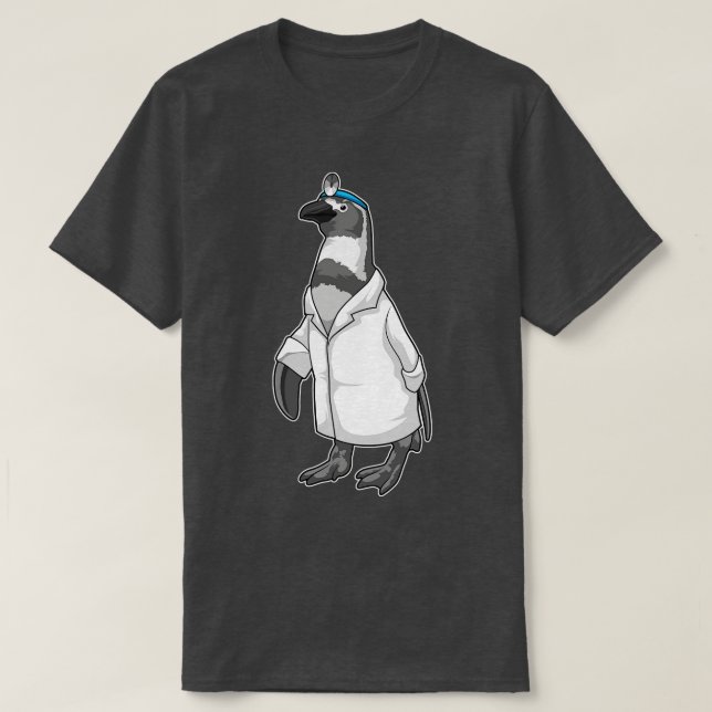 Penguin as Doctor with Doctors coat T-Shirt (Design Front)