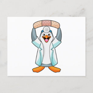 Penguin as Doctor with Plaster Postcard